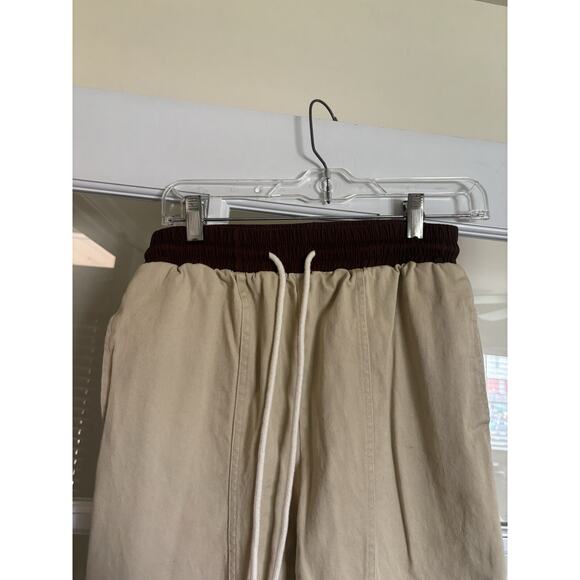 Urkool jogger pants khaki drawstring zipper bottom medium men’s - Picture 3 of 4